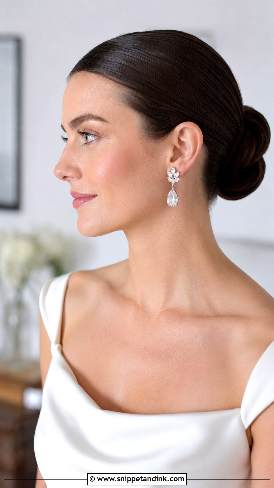 Slicked Back Bun Wedding Hairstyle - Snippet and Ink - 35 Wedding Hairstyles