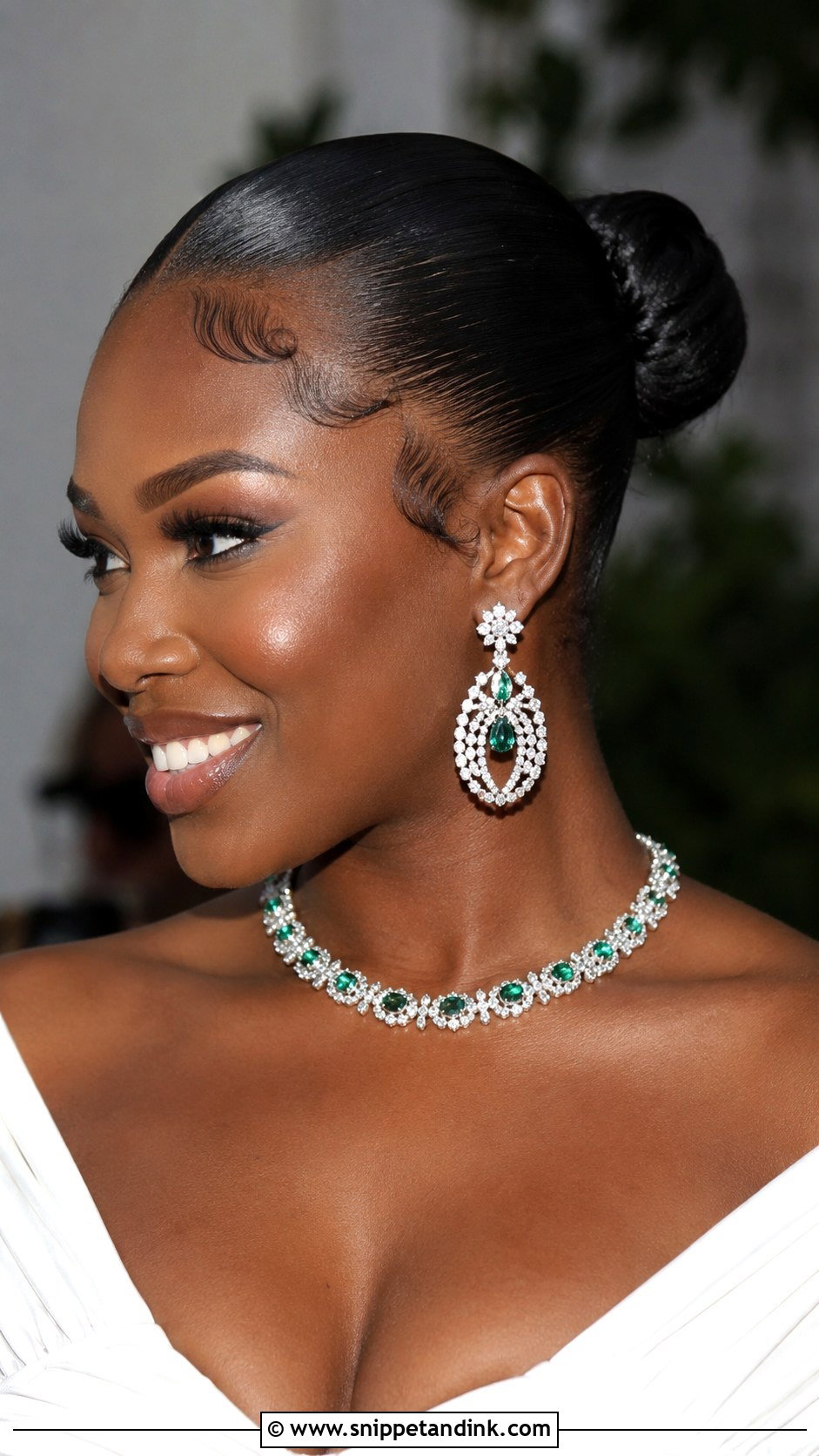 Slicked Back Bun With Baby Hairs - Snippet and Ink - 30 Wedding Hair Black Women Ideas