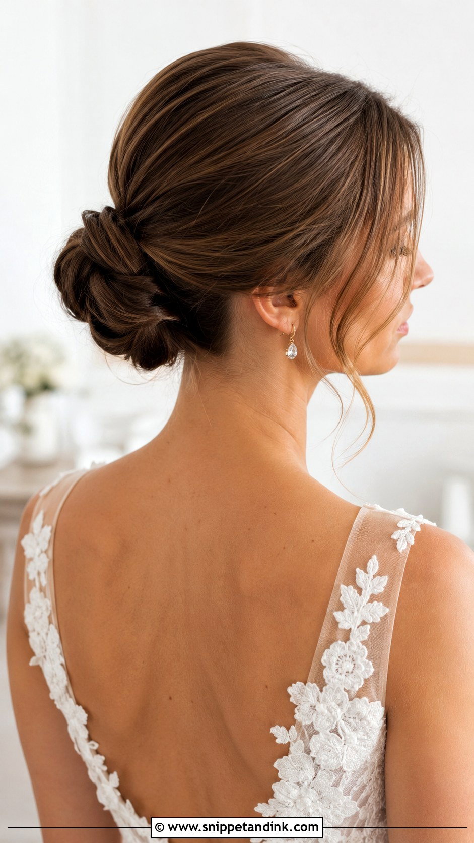 Slicked Back Bun With Face Framing Pieces - Snippet and Ink - 25 Slick Back Wedding Hair Ideas