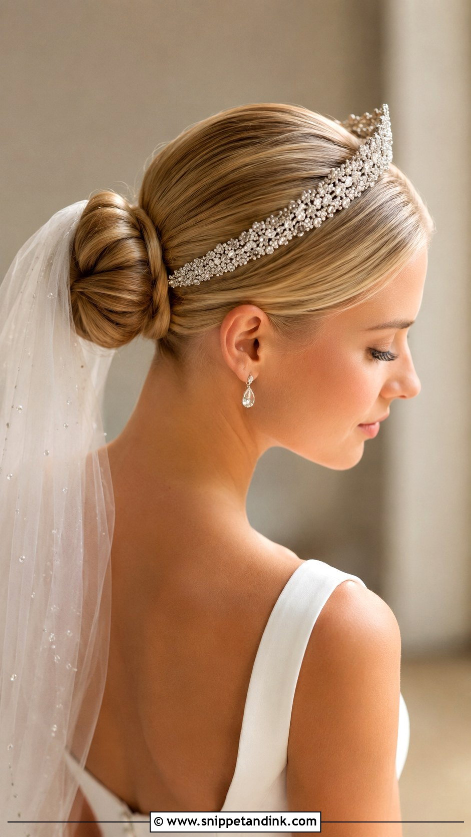Slicked Back Bun With Headband - Snippet and Ink - 25 Slick Back Wedding Hair Ideas