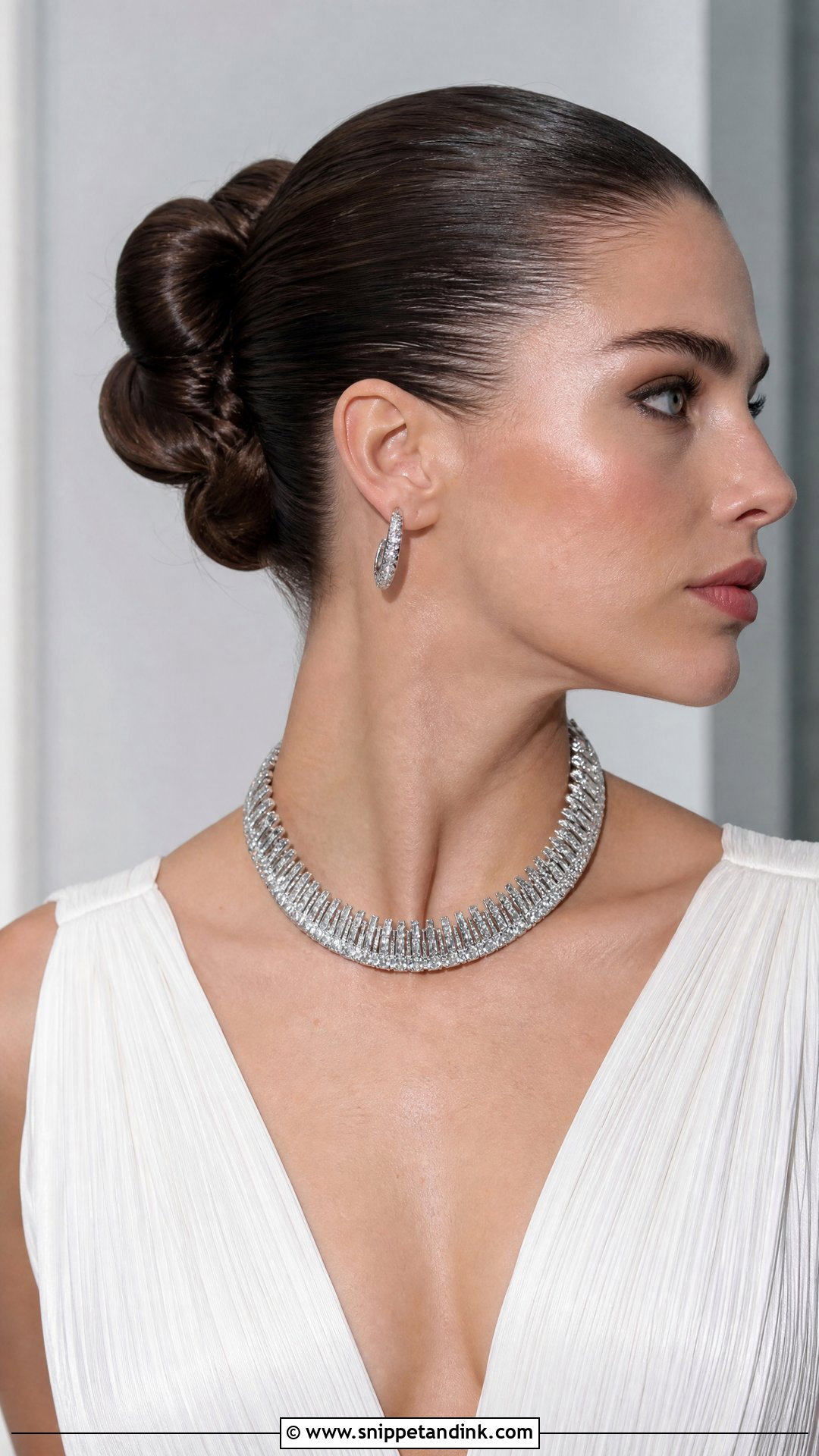 Slicked Back Bun With No Part - Snippet and Ink - 20 Slicked Back Wedding Hair Ideas