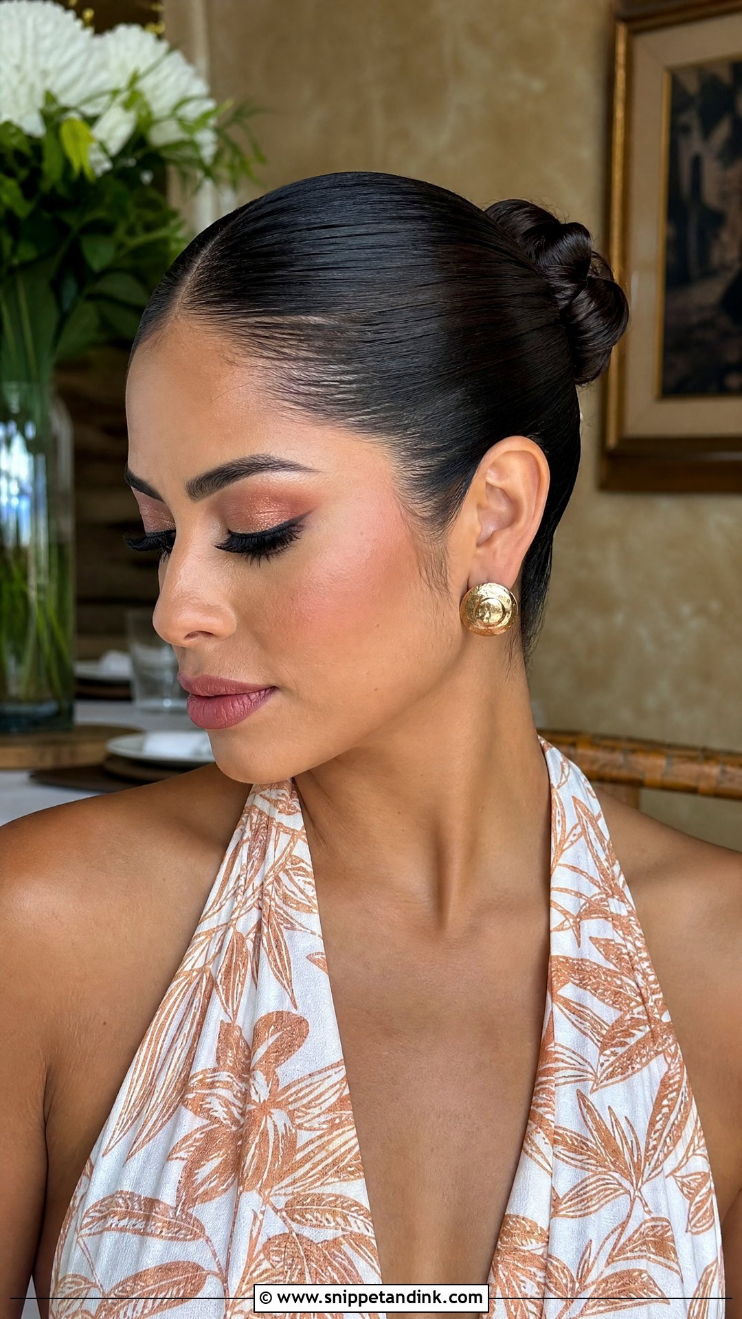 Slicked Back Bun for Hot Weather - Snippet and Ink - 20 Summer Wedding Hairstyles for Guests