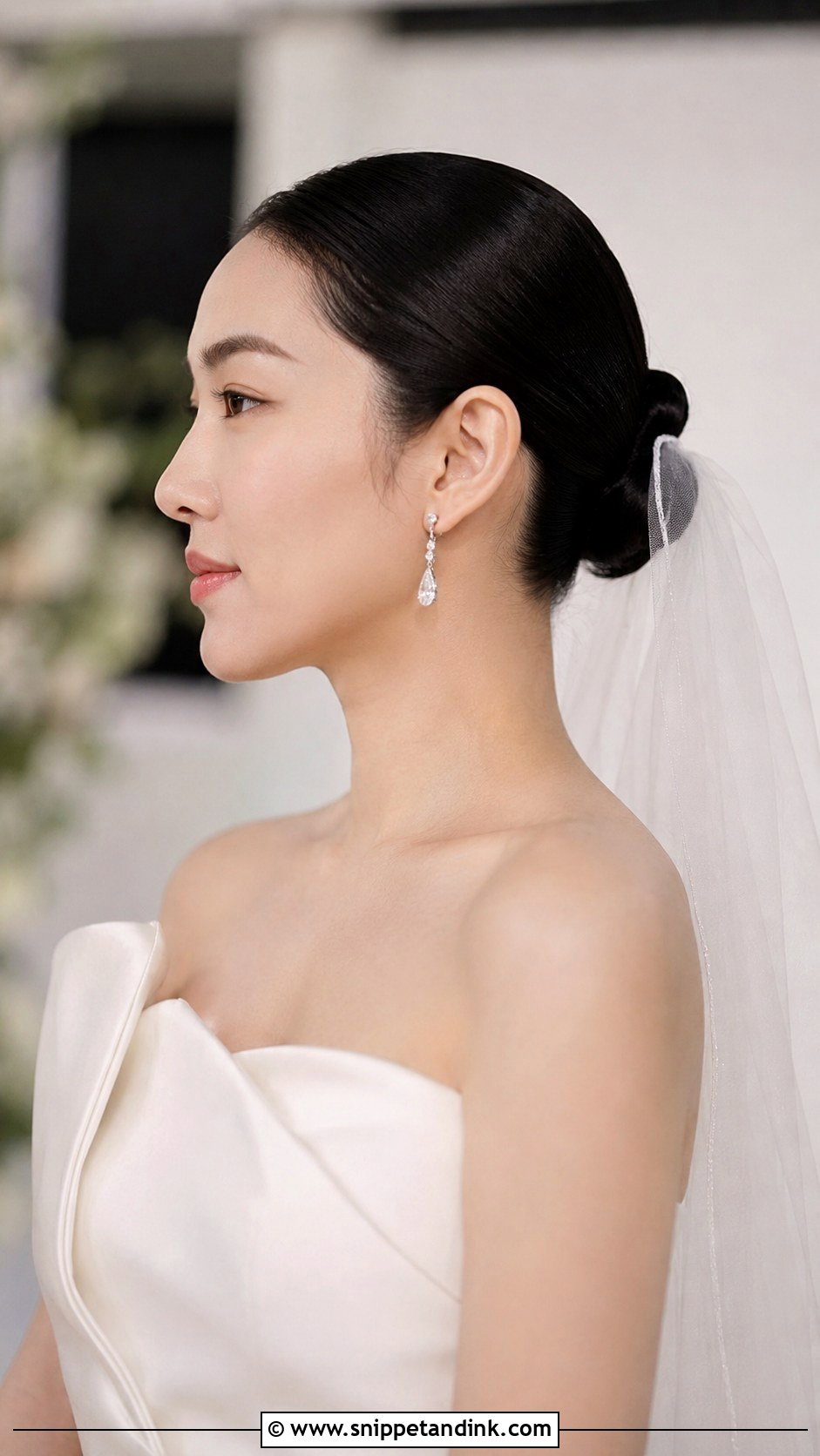Slicked Back Bun for Very Short Hair - Snippet and Ink - 20 Short Hair Bun Wedding Ideas