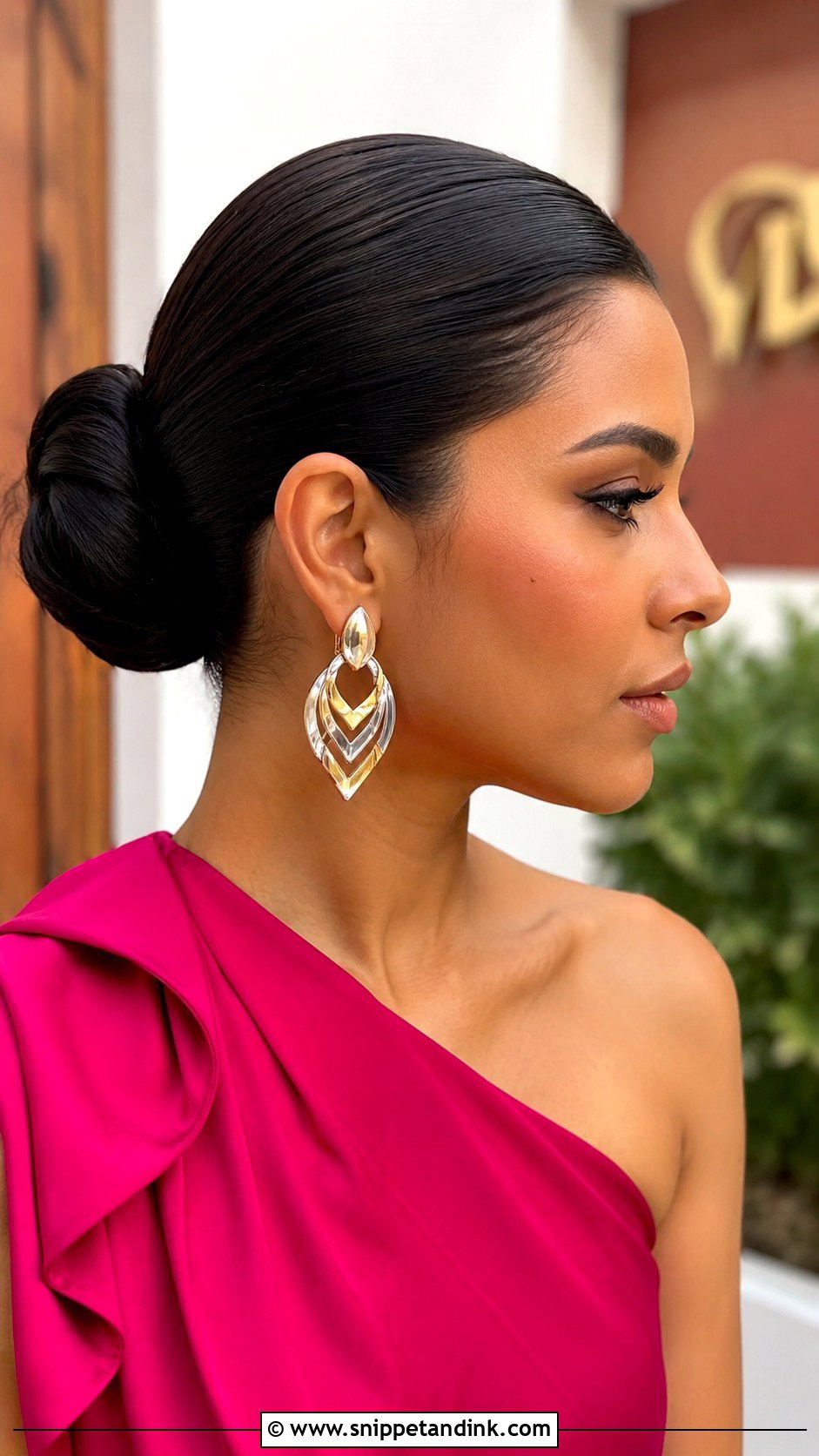 Slicked Back Bun for a Wedding Guest - Snippet and Ink - 25 Hair Styles for a Wedding Guest