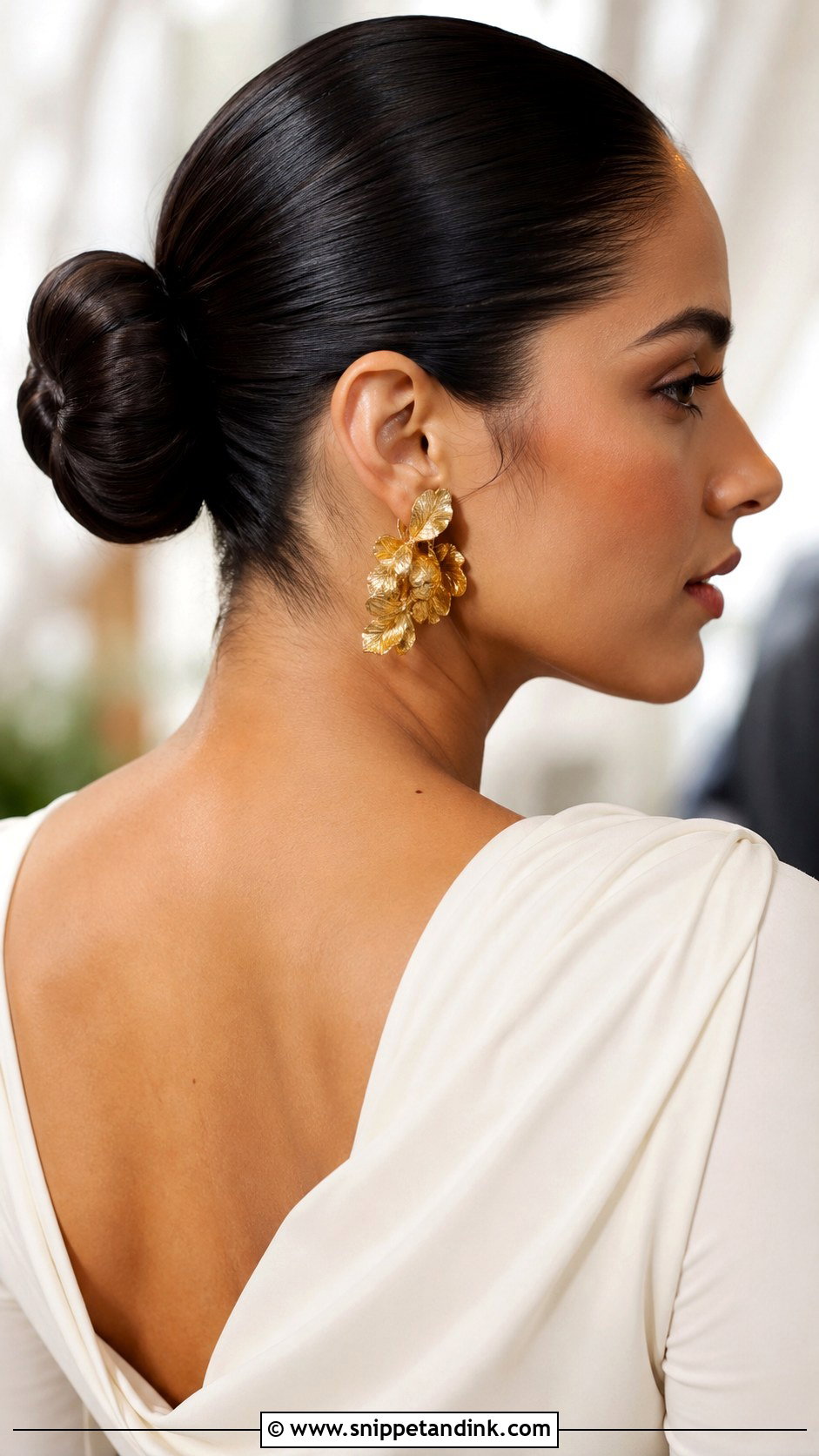 Slicked Back Bun - Snippet and Ink - 20 Bridal Guest Hairstyles
