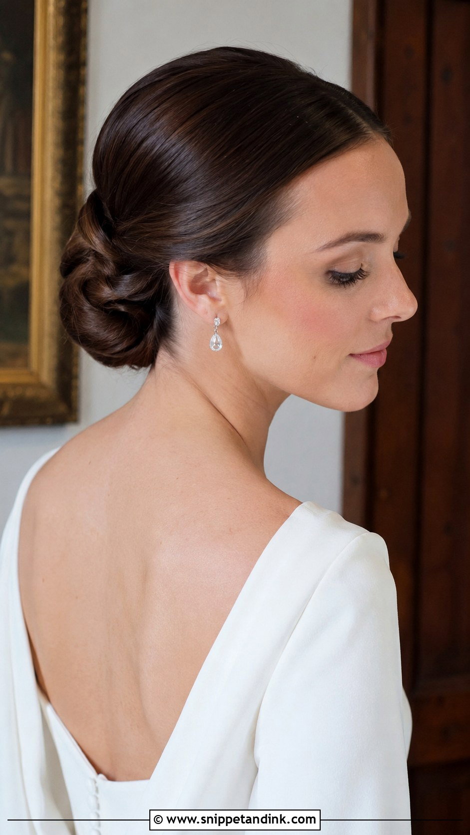 Slicked Back Chignon Wedding Hairstyle - Snippet and Ink - 15 Slicked Back Wedding Hairstyles