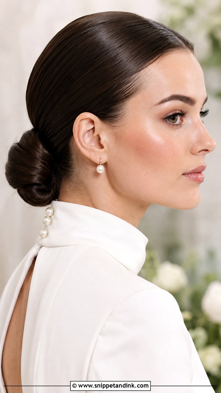 Slicked Back Chignon Wedding Updo - Snippet and Ink - 20 Slick Back Wedding Hairstyles
