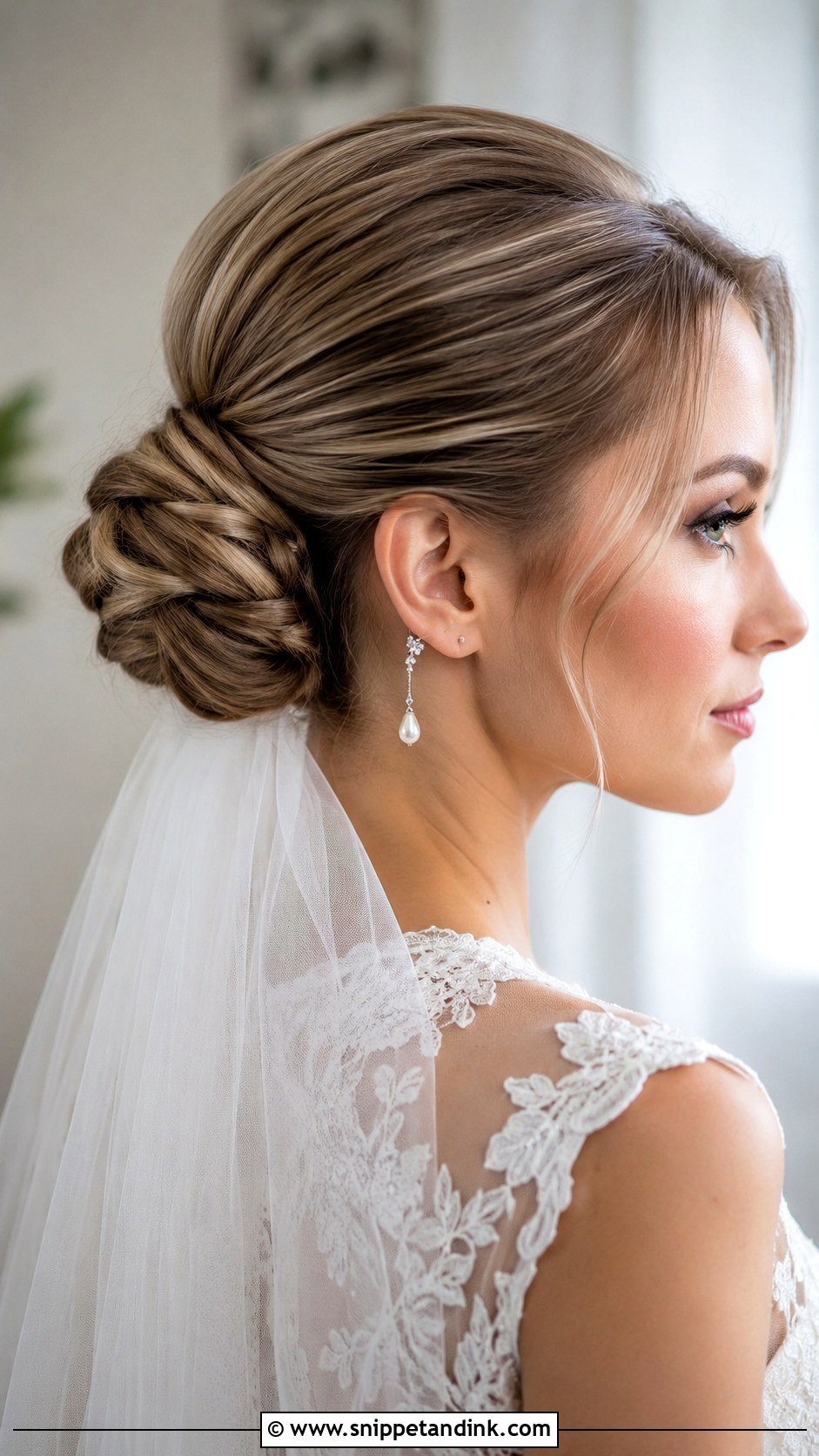 Slicked Back Chignon - Snippet and Ink - 15 Slicked Back Bridal Hair Ideas