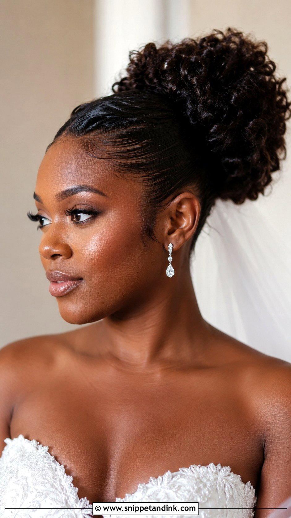 Slicked Back Curly Hair Wedding Style - Snippet and Ink - 20 Slick Back Wedding Hairstyles