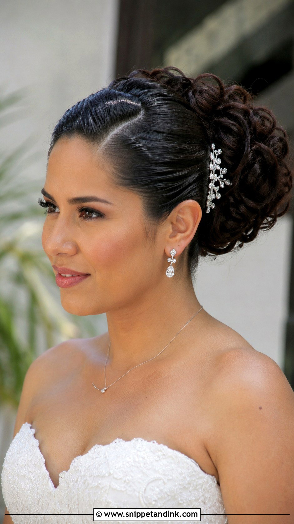 Slicked Back Curly Updo - Snippet and Ink - 25 Slick Back Wedding Hair Ideas
