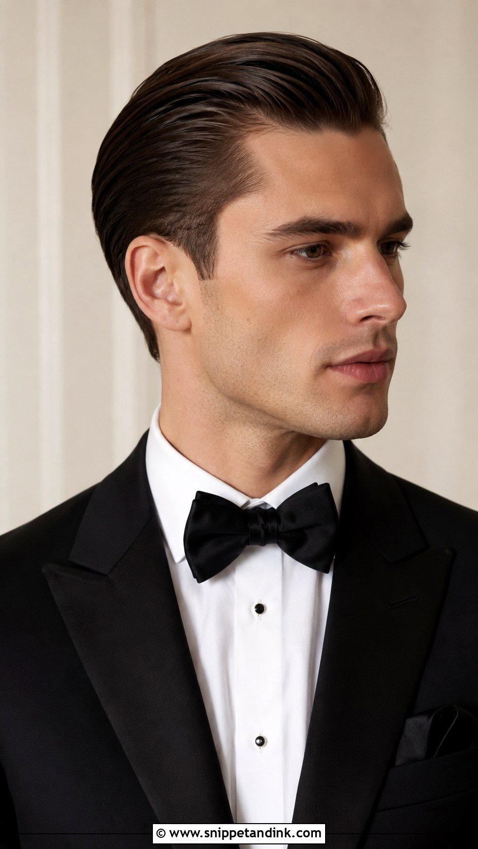 Slicked Back Groom Hairstyle - Snippet and Ink - 25 Groom Hairstyle Men Ideas