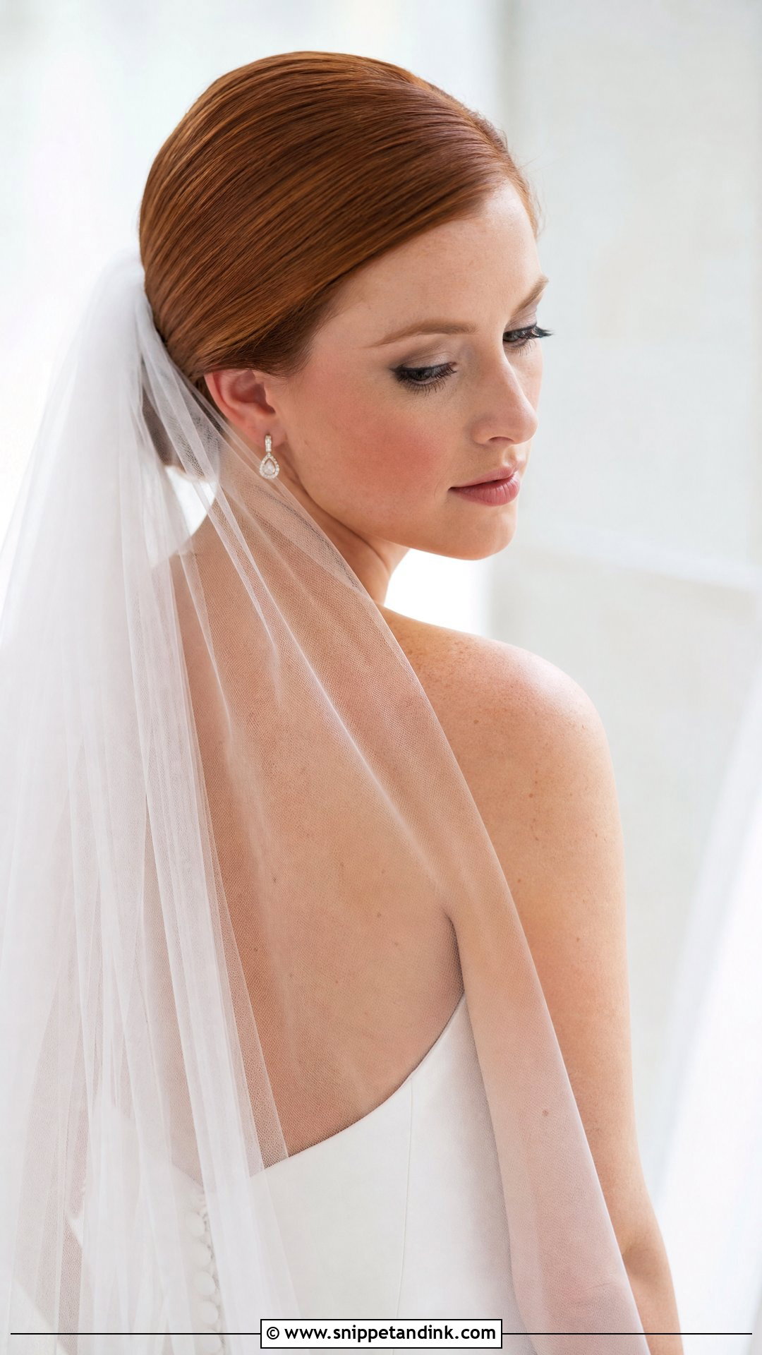 Slicked Back Hair With Veil - Snippet and Ink - 20 Slick Back Bridal Hair Ideas