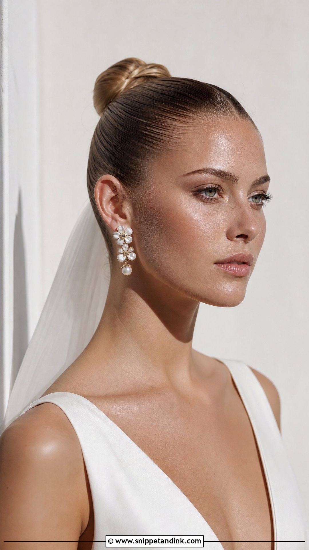 Slicked Back High Bun - Snippet and Ink - 20 High Bun for Wedding Ideas