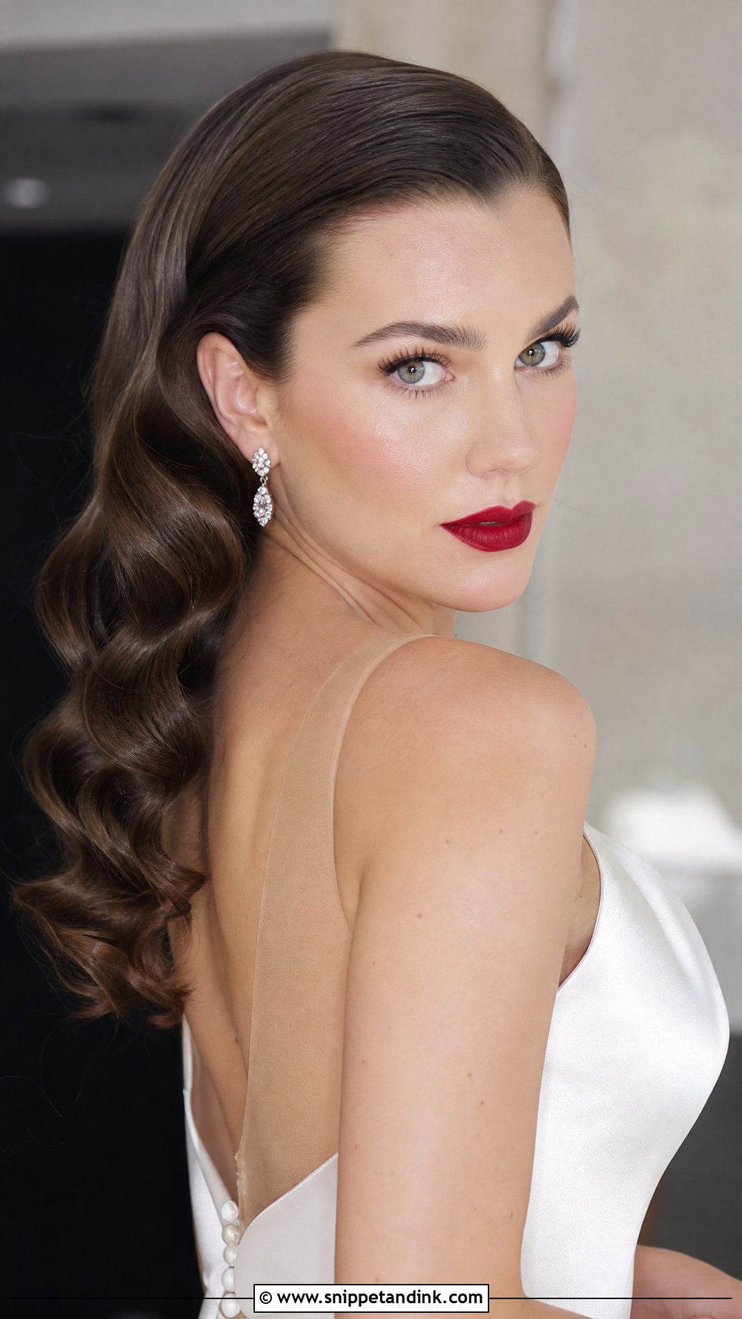 Slicked Back Hollywood Waves - Snippet and Ink - 20 Slick Back Bridal Hair Ideas