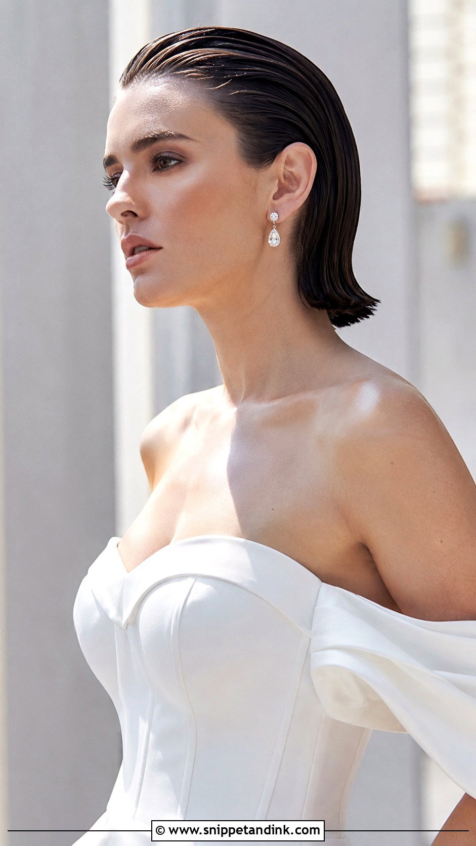 Slicked Back Lob - Snippet and Ink - 20 Lob Wedding Hair Ideas