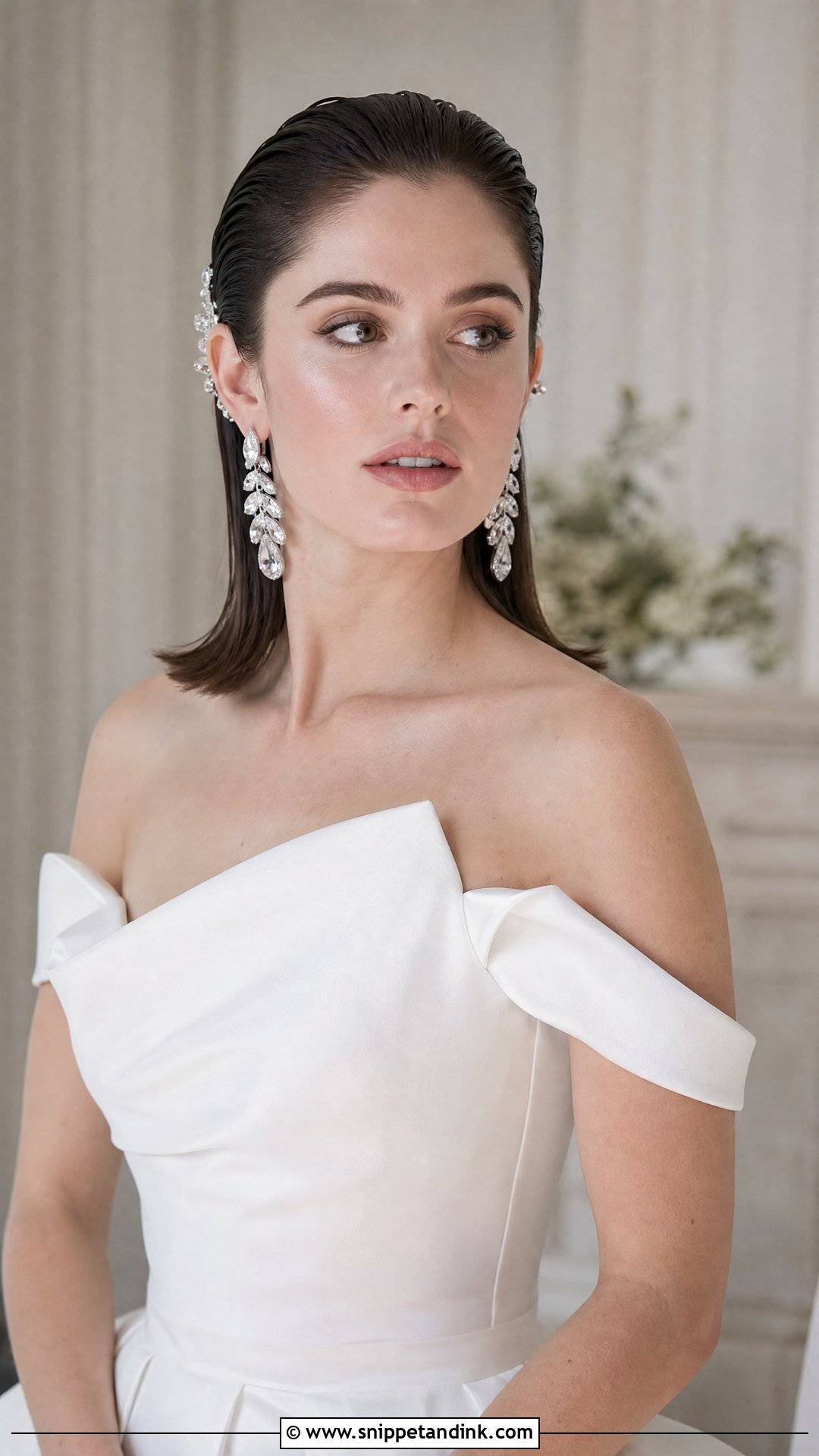 Slicked Back Long Bob Wedding Hair - Snippet and Ink - 20 Long Bob Wedding Hair Ideas