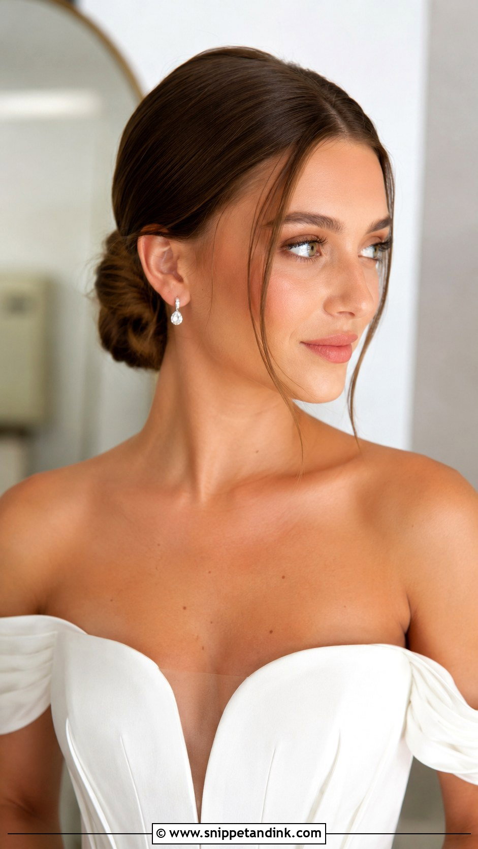 Slicked Back Low Bun - Snippet and Ink - 25 Slick Back Wedding Hair Ideas