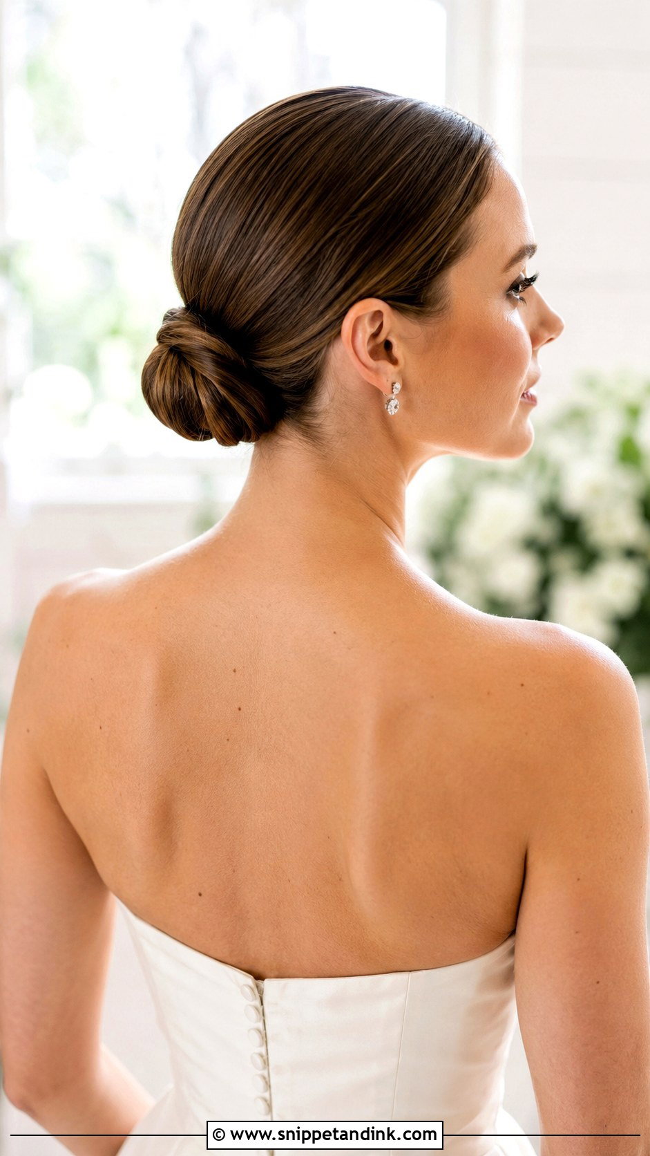 Slicked Back Low Bun Wedding Hairstyle - Snippet and Ink - 20 Slick Back Wedding Hairstyles