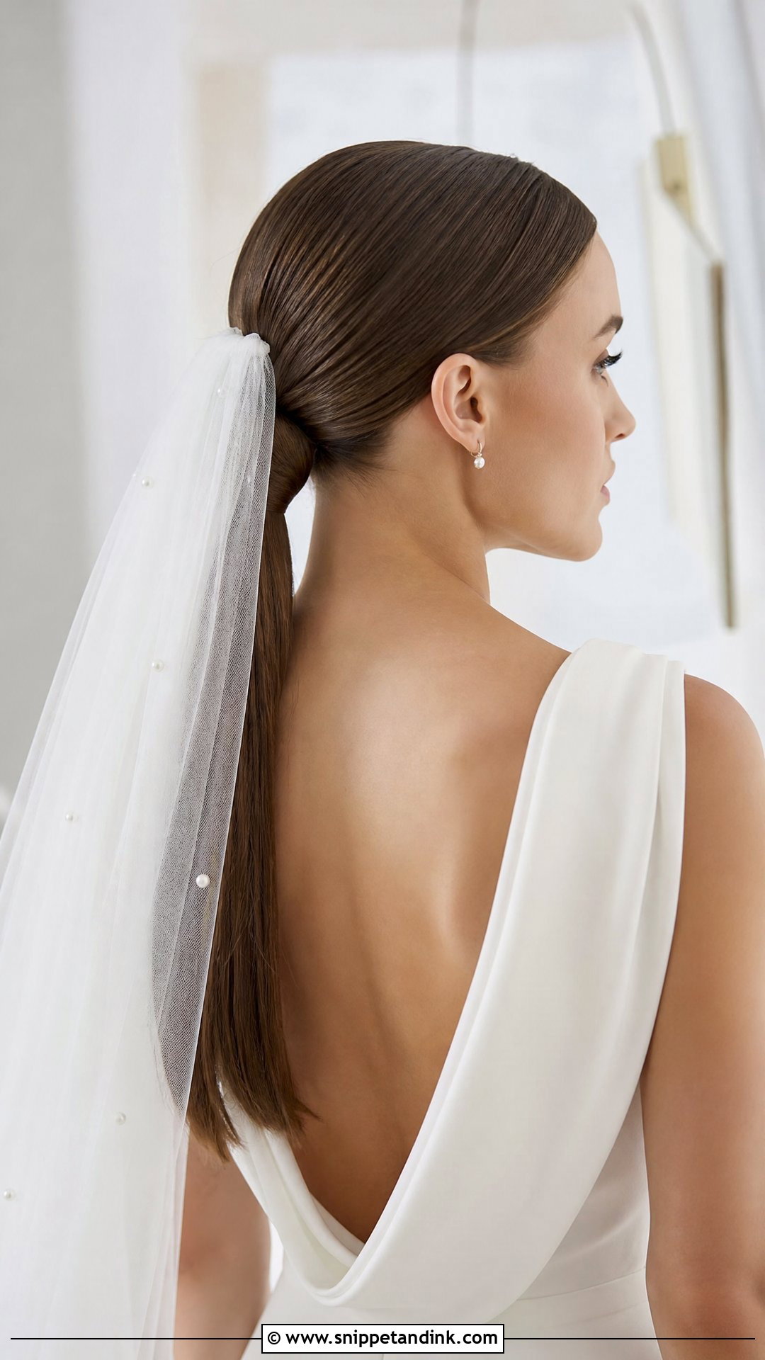 Slicked Back Low Ponytail - Snippet and Ink - 20 Slicked Back Wedding Hair Ideas