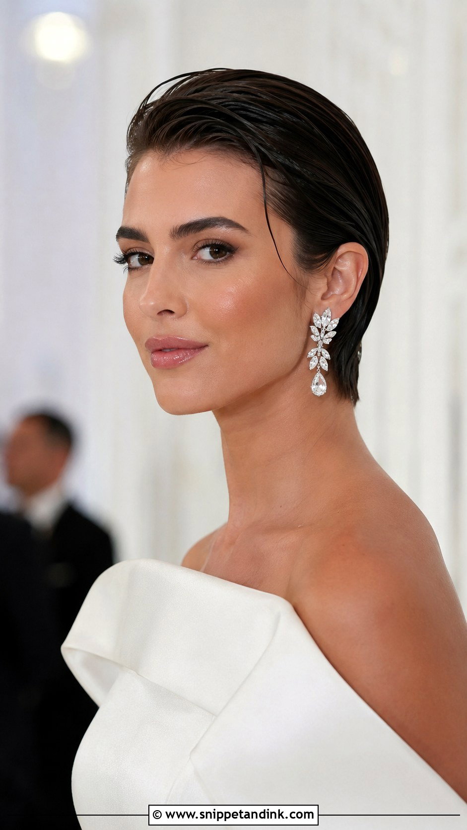 Slicked Back Pixie - Snippet and Ink - 30 Short Hair Bride Ideas