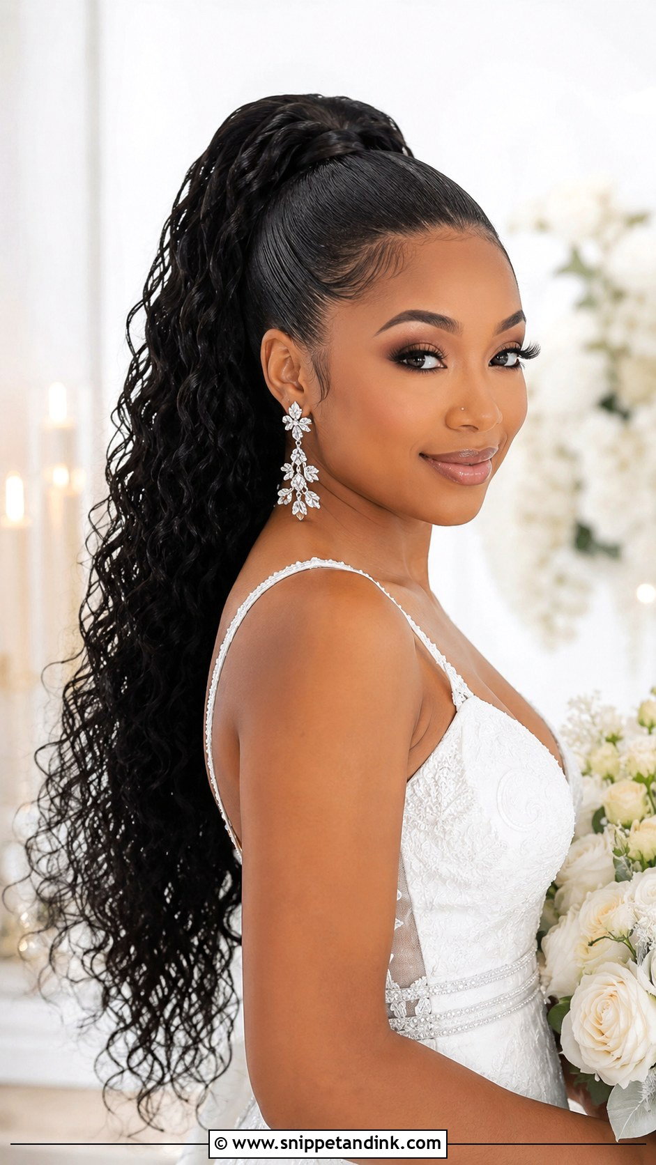 Slicked Back Ponytail for Wedding - Snippet and Ink - 20 Bride Hairstyles for Black Women