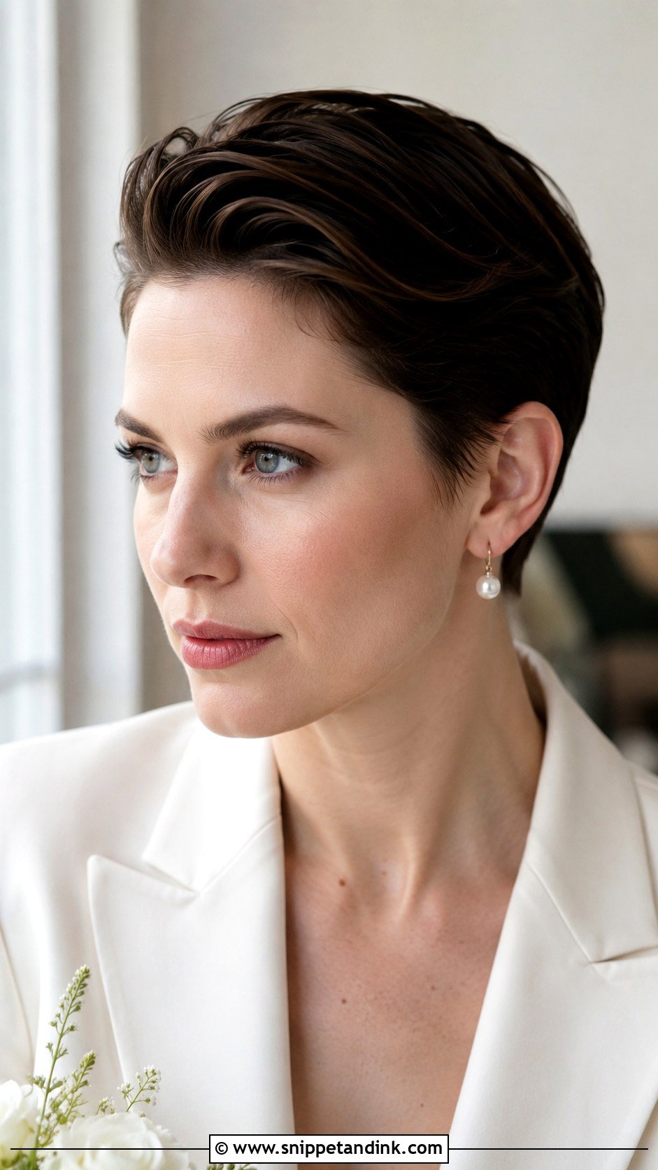 Slicked Back Short Hair - Snippet and Ink - 15 Slicked Back Bridal Hair Ideas