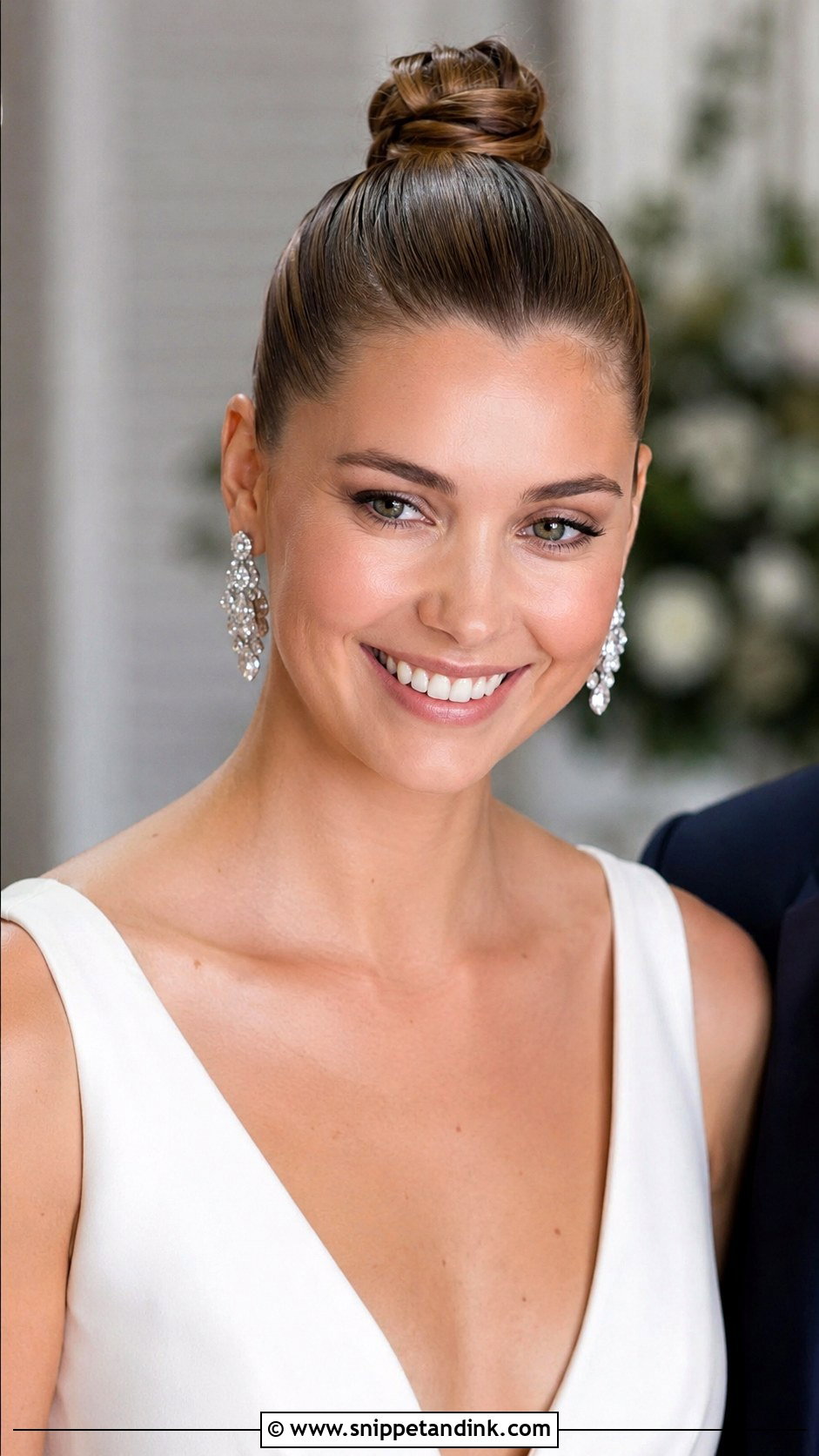 Slicked Back Top Knot Wedding Look - Snippet and Ink - 20 Slick Back Wedding Hairstyles