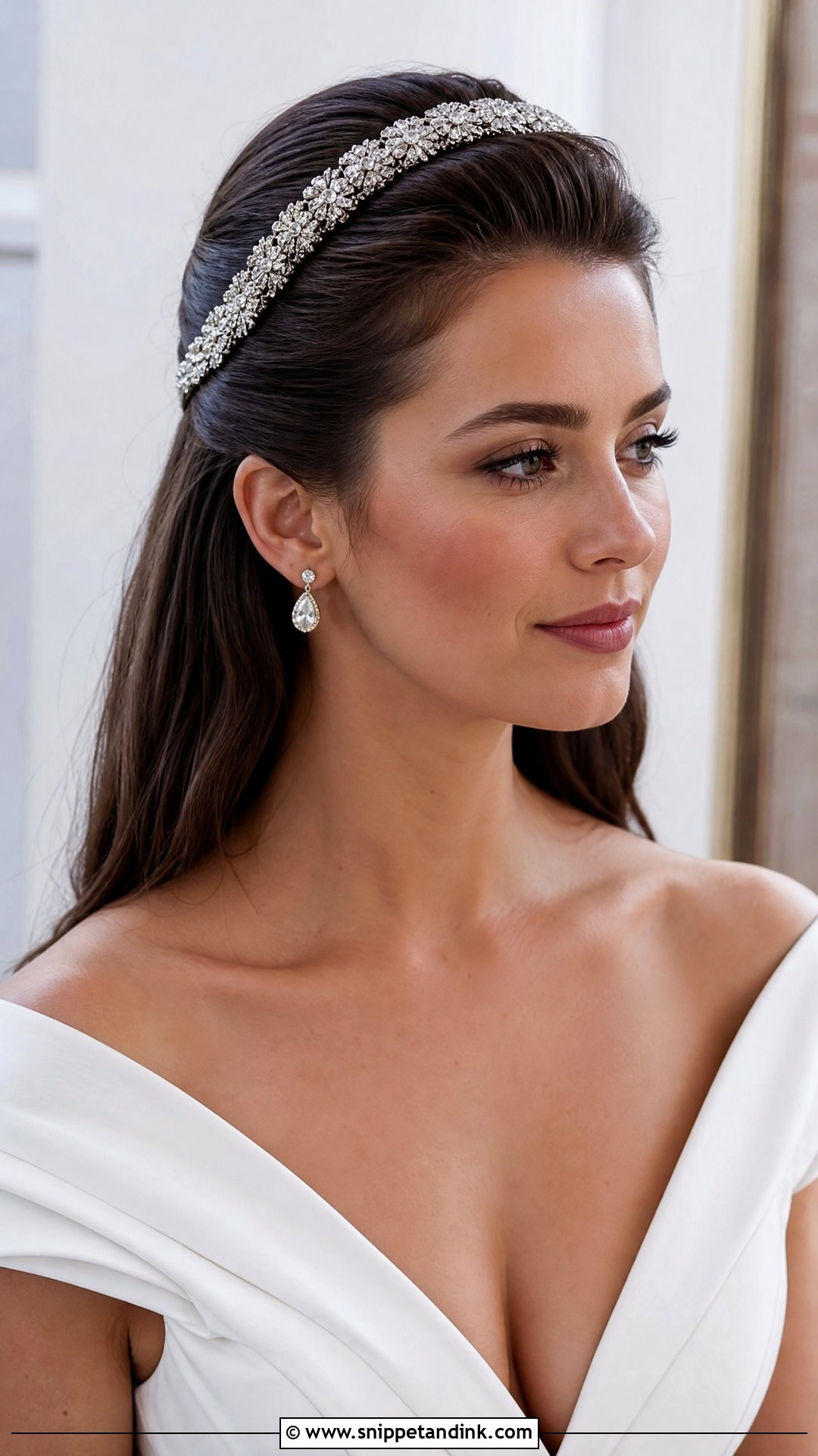 Slicked Back Volume With a Headband - Snippet and Ink - 20 80s Wedding Hair Ideas