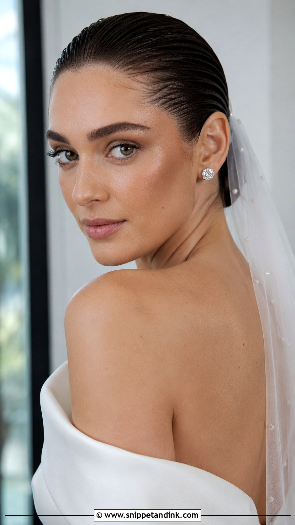 Slicked Back Wet Look - Snippet and Ink - 25 Slick Back Wedding Hair Ideas