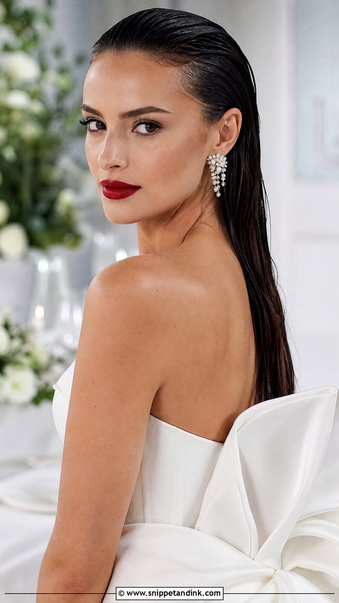 Slicked Back Wet Look - Snippet and Ink - 20 Short Hair Wedding Ideas