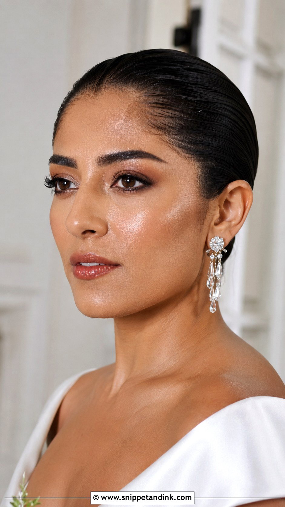 Slicked Back Wet Look - Snippet and Ink - 20 Cute Wedding Hairstyles for Short Hair