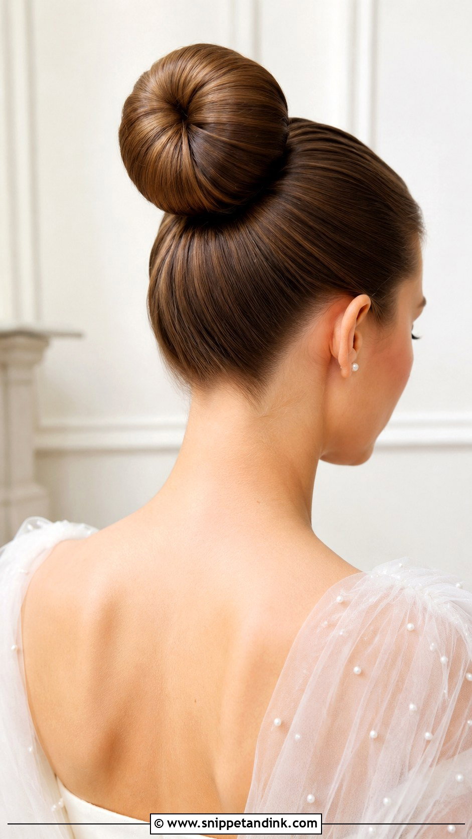 Slicked Ballerina Bun Wedding Hair - Snippet and Ink - 15 Slicked Bun Wedding Hair Ideas