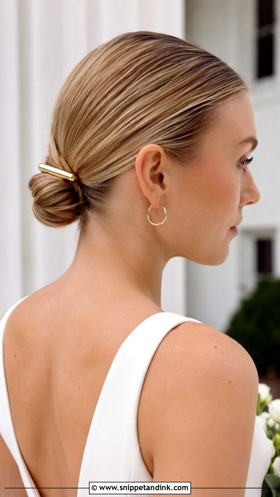 Slicked Bun For Short Hair Wedding Hair - Snippet and Ink - 15 Slicked Bun Wedding Hair Ideas