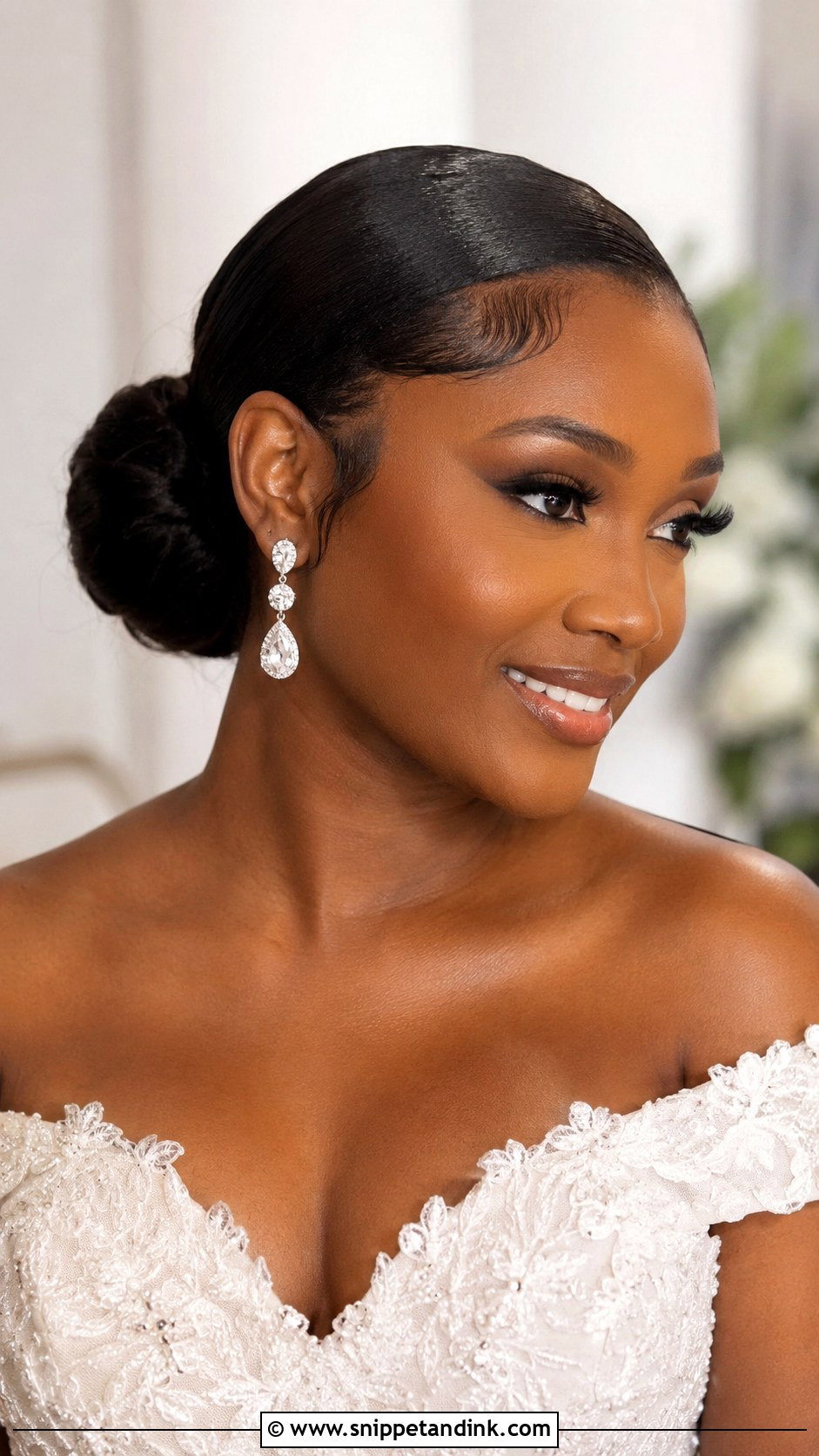 Slicked Bun With Baby Hairs Wedding Hair - Snippet and Ink - 15 Slicked Bun Wedding Hair Ideas