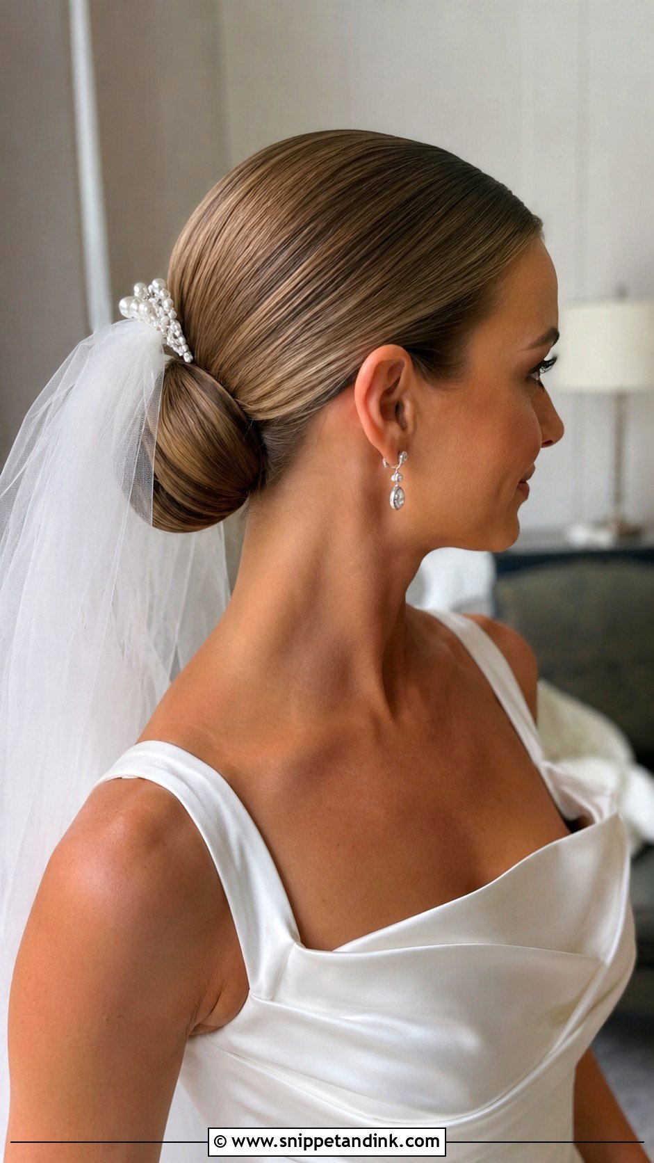 Slicked Chignon Wedding Hair - Snippet and Ink - 15 Slicked Bun Wedding Hair Ideas