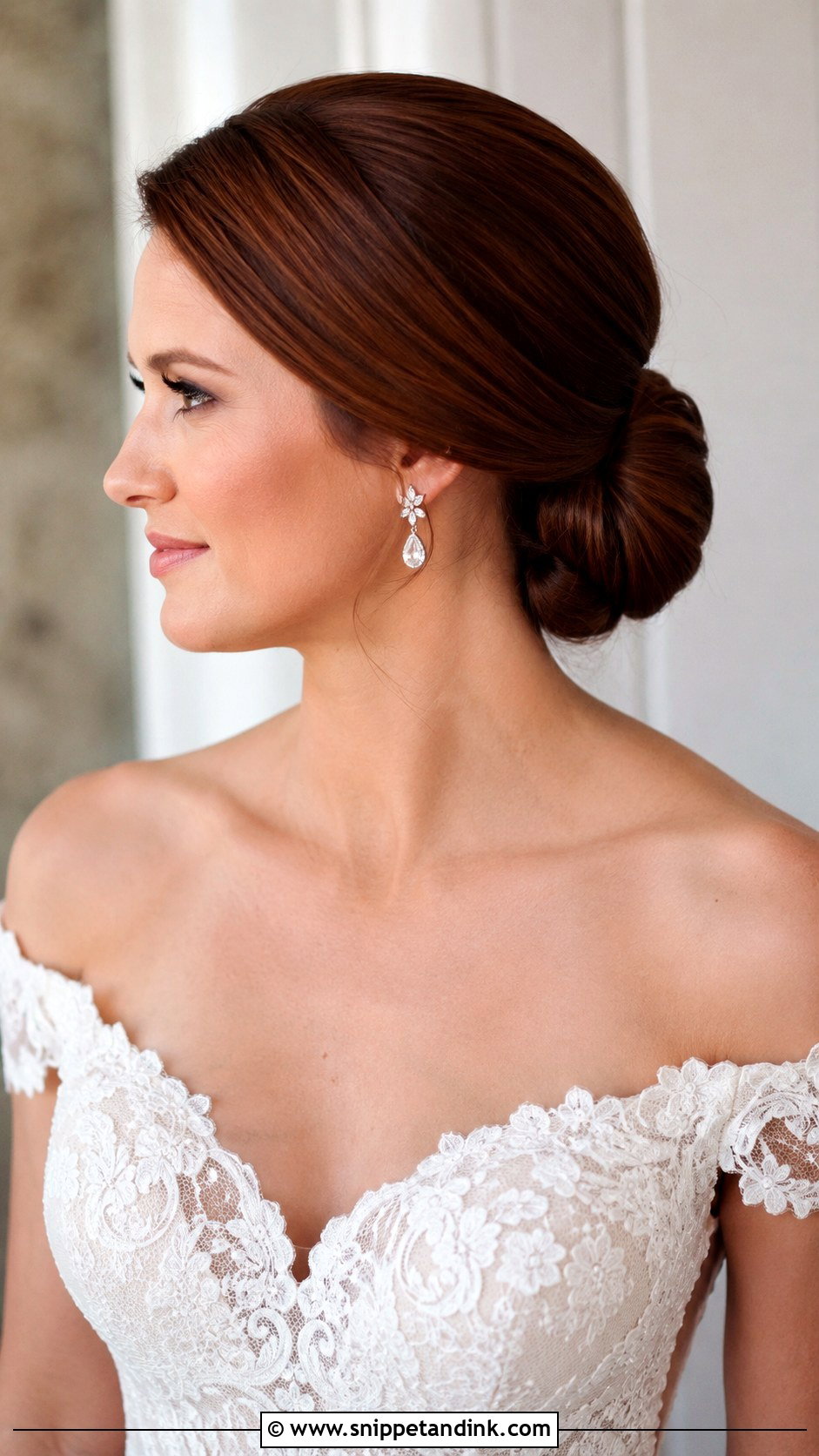 Slicked Twisted Bun Wedding Hair - Snippet and Ink - 15 Slicked Bun Wedding Hair Ideas