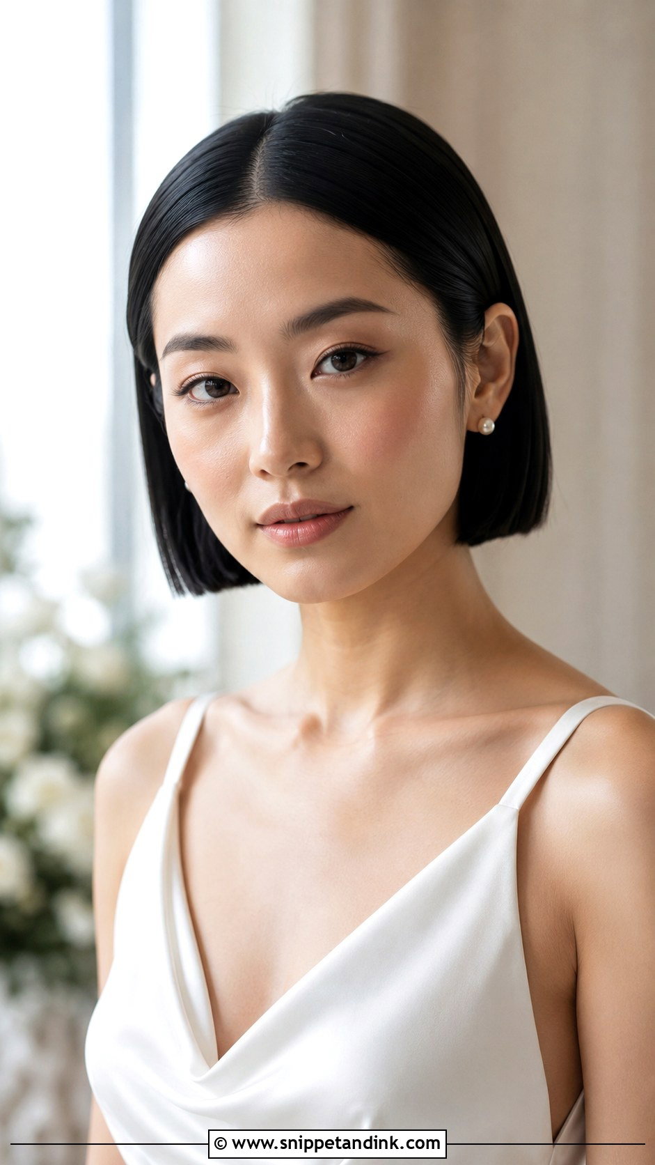 Slicked Wedding Bob - Snippet and Ink - 15 Slicked Wedding Hair Ideas