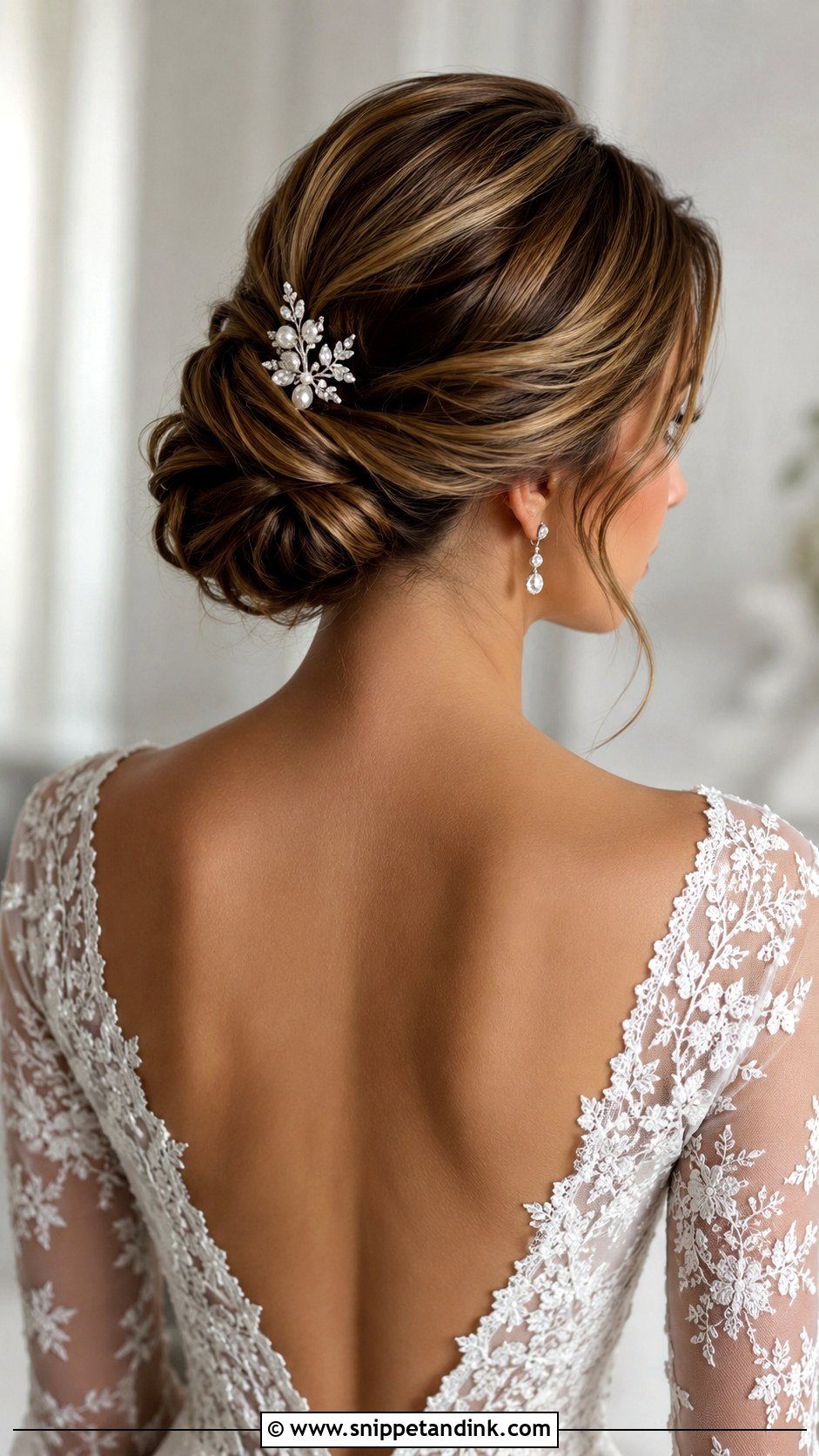 Slicked Wedding Chignon - Snippet and Ink - 15 Slicked Wedding Hair Ideas