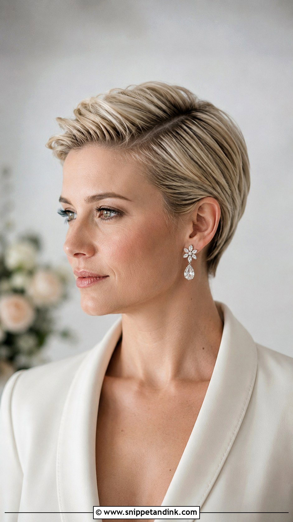 Slicked Wedding Short Hair - Snippet and Ink - 15 Slicked Wedding Hair Ideas