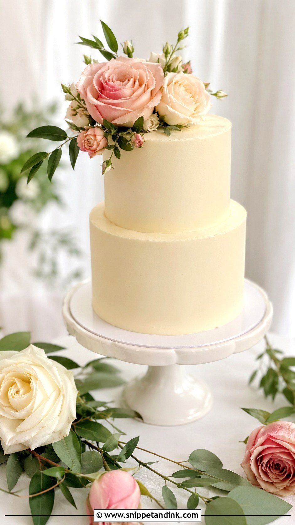 Small 2 Tier Wedding Cake With Roses - Snippet and Ink - 20 2 Tier Wedding Cake Ideas with Roses