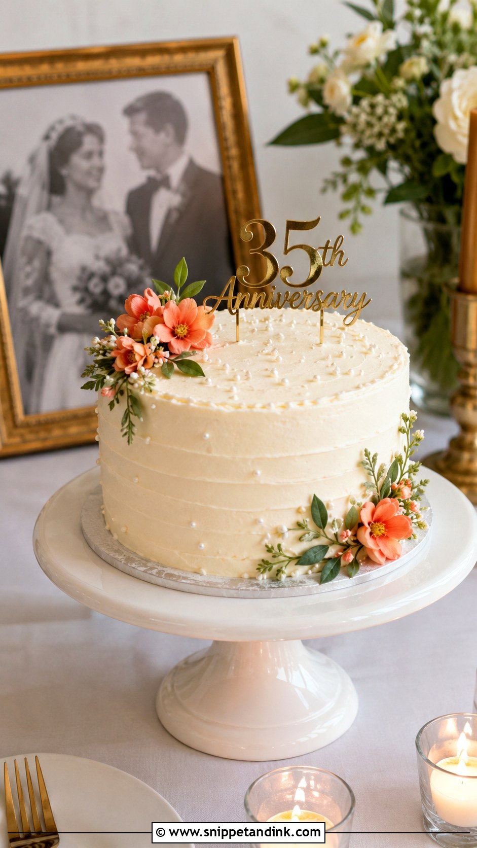 Small 35th Wedding Anniversary Cake - Snippet and Ink - 20 35th Wedding Anniversary Cake Ideas