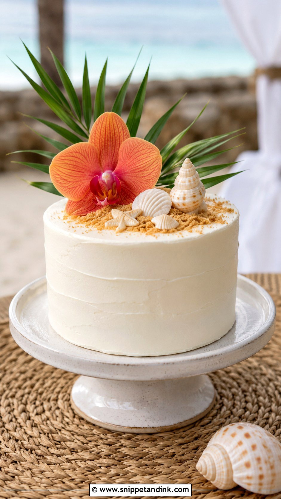 Small Beach Wedding Cake - Snippet and Ink - 25 Tropical Beach Wedding Cake Ideas