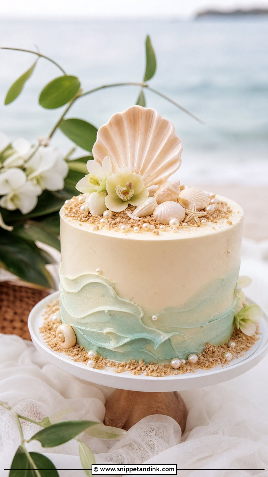 Small Beach Wedding Cake - Snippet and Ink - 30 Beach Theme Cake Ideas for Wedding