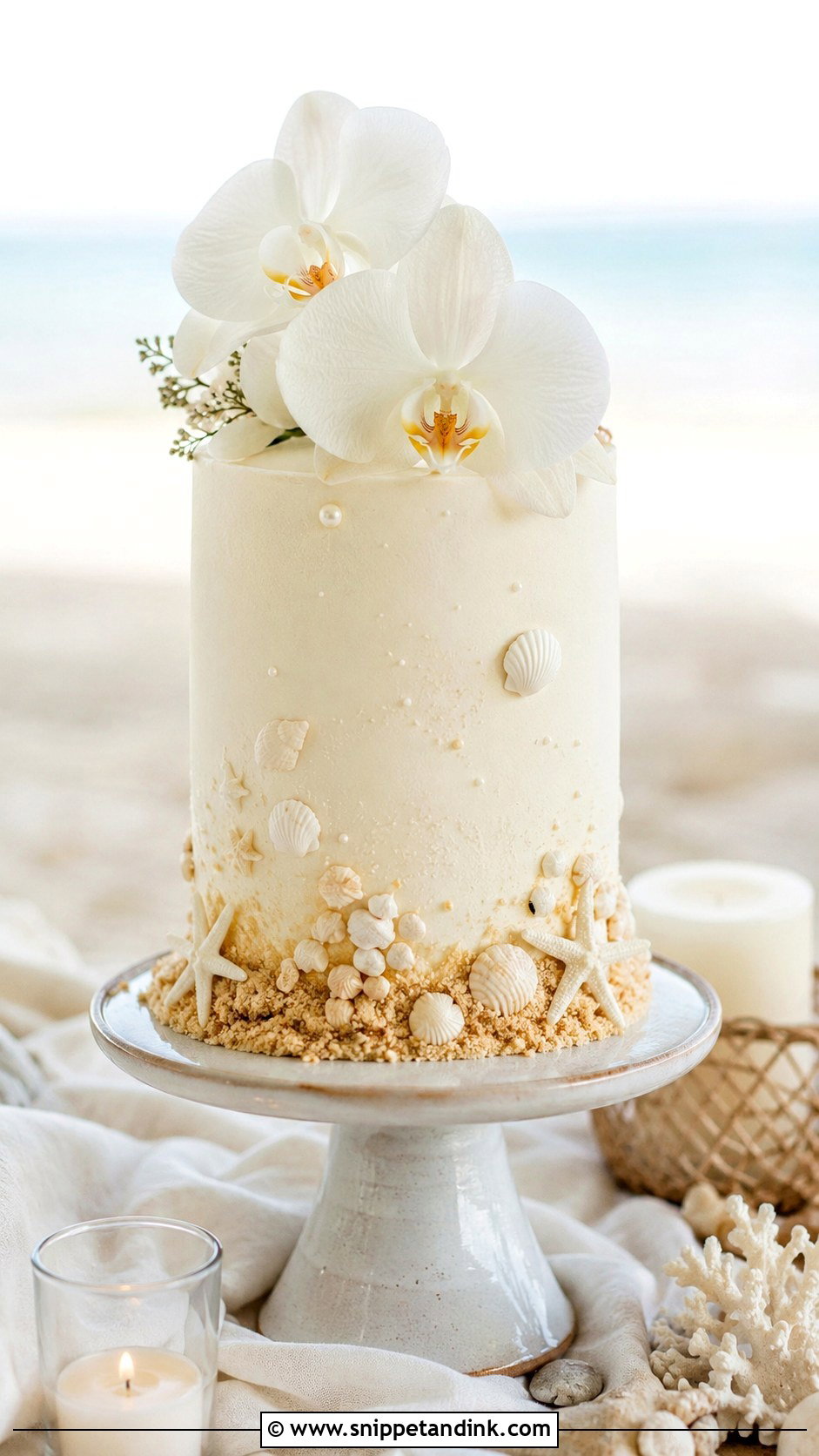 Small Beach Wedding Cake - Snippet and Ink - 20 Beach Wedding Cake Ideas