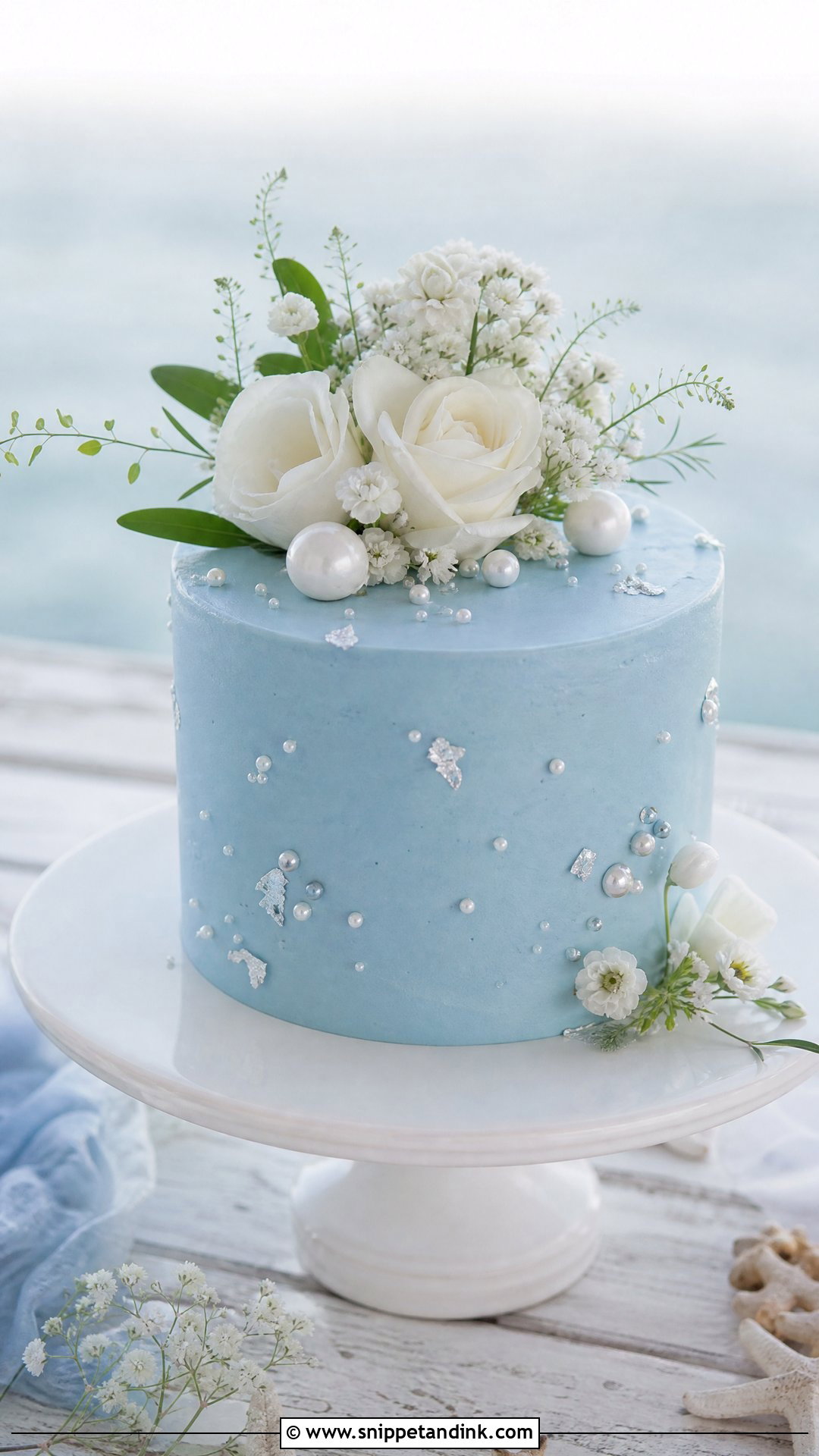 Small Blue Wedding Cake - Snippet and Ink - 20 Small Wedding Cake Ideas