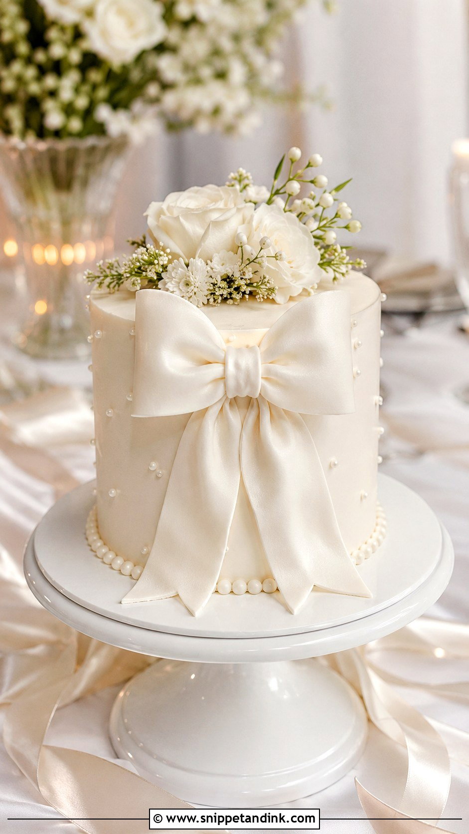 Small Bow Wedding Cake - Snippet and Ink - 20 Wedding Cake Ideas for Small Wedding