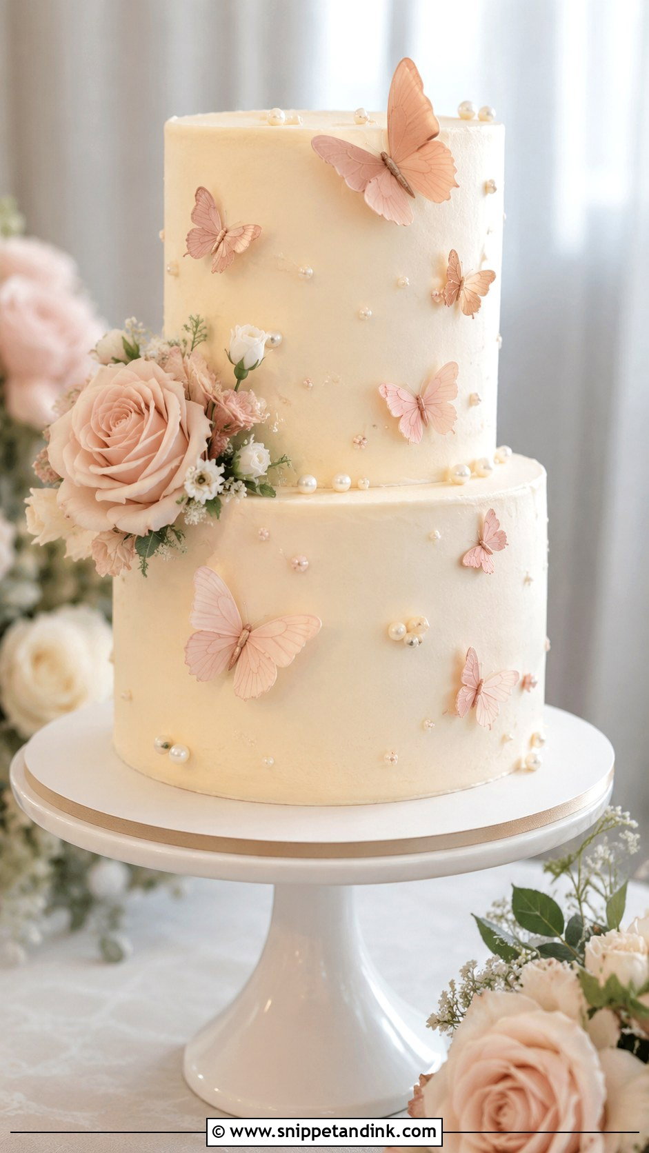 Small Butterfly Wedding Cake - Snippet and Ink - 20 Cake Ideas with Butterfly for Wedding