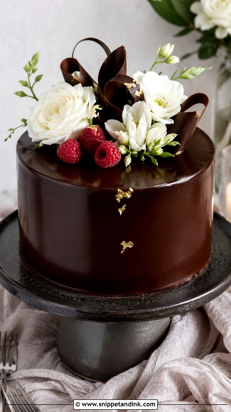Small Chocolate Wedding Cake - Snippet and Ink - 25 Small Single Tier Wedding Cake Ideas