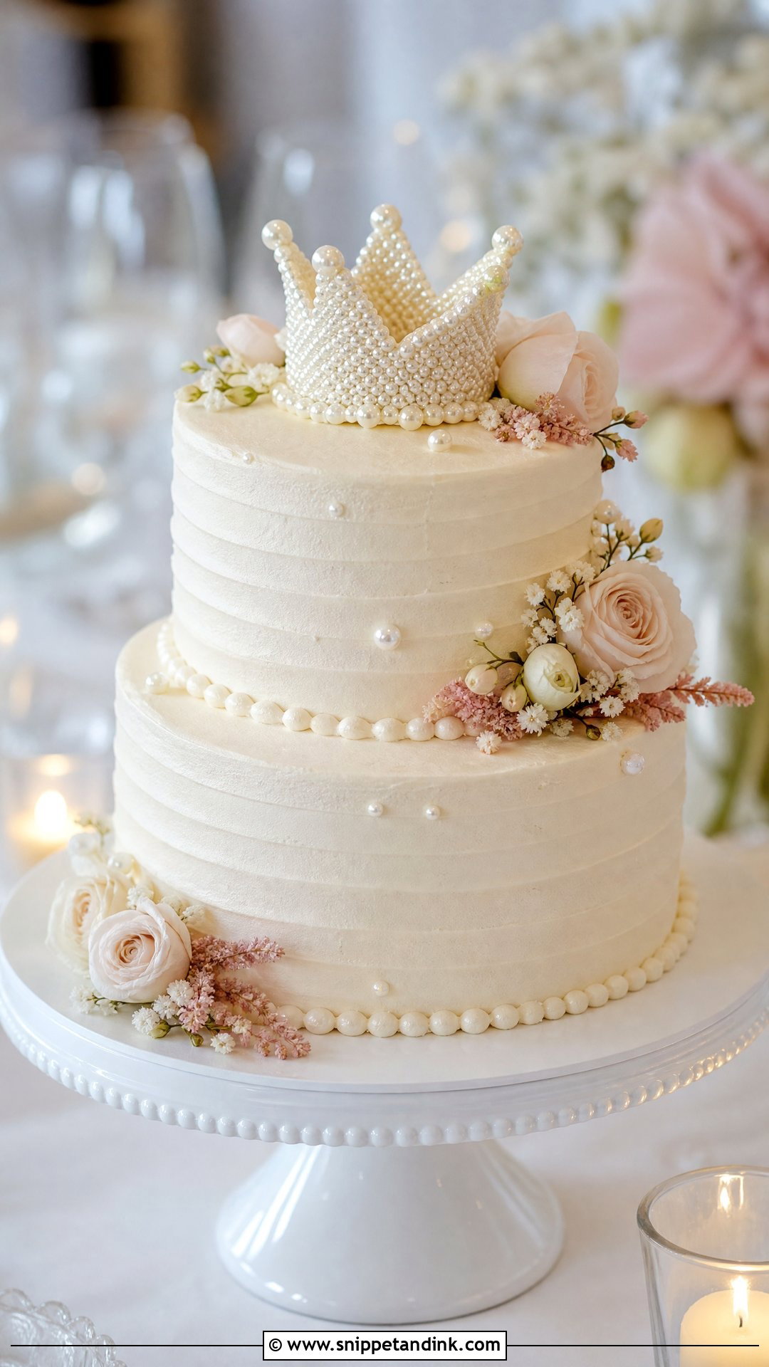 Small Crown Wedding Cake - Snippet and Ink - 35 Crown Cake Ideas for Wedding