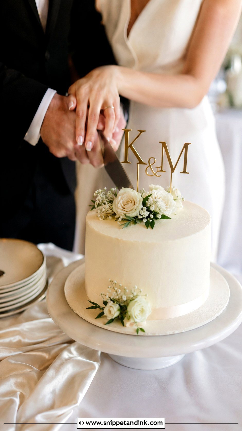 Small Cutting Wedding Cake - Snippet and Ink - 25 Small Single Tier Wedding Cake Ideas